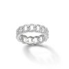 Banter Cubic Zirconia Chain Link Ring In Solid Sterling Silver - Size 7 Rings