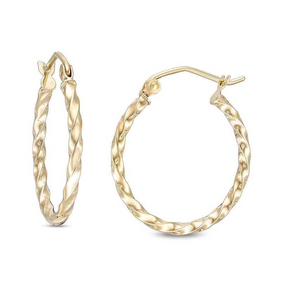 Banter 20Mm Twist Hoop Earrings In 10K Tube Hollow Gold Earrings