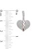 Banter Small Cubic Zirconia And Red Enamel Broken Heart Necklace Charm In Solid Sterling Silver Charms