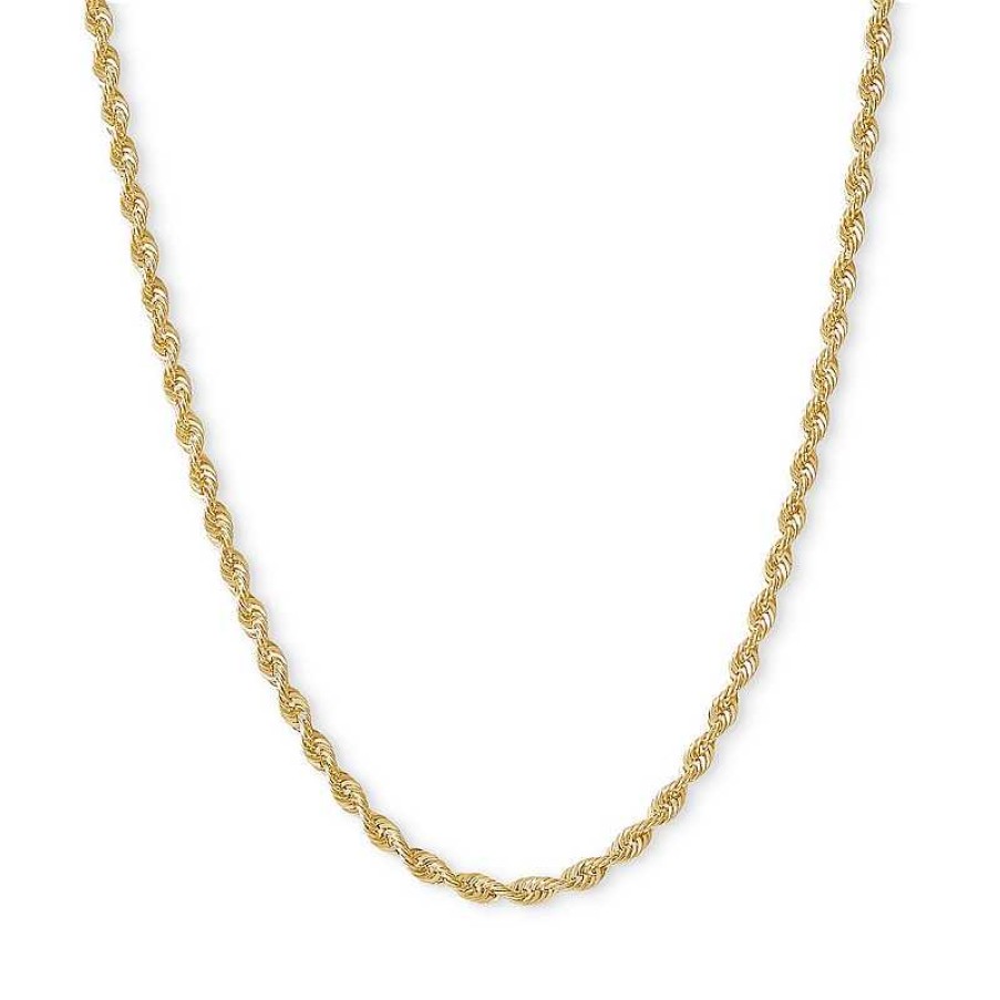 Banter 021 Gauge Diamond-Cut Rope Chain Necklace In 14K Hollow Gold - 20" Necklaces