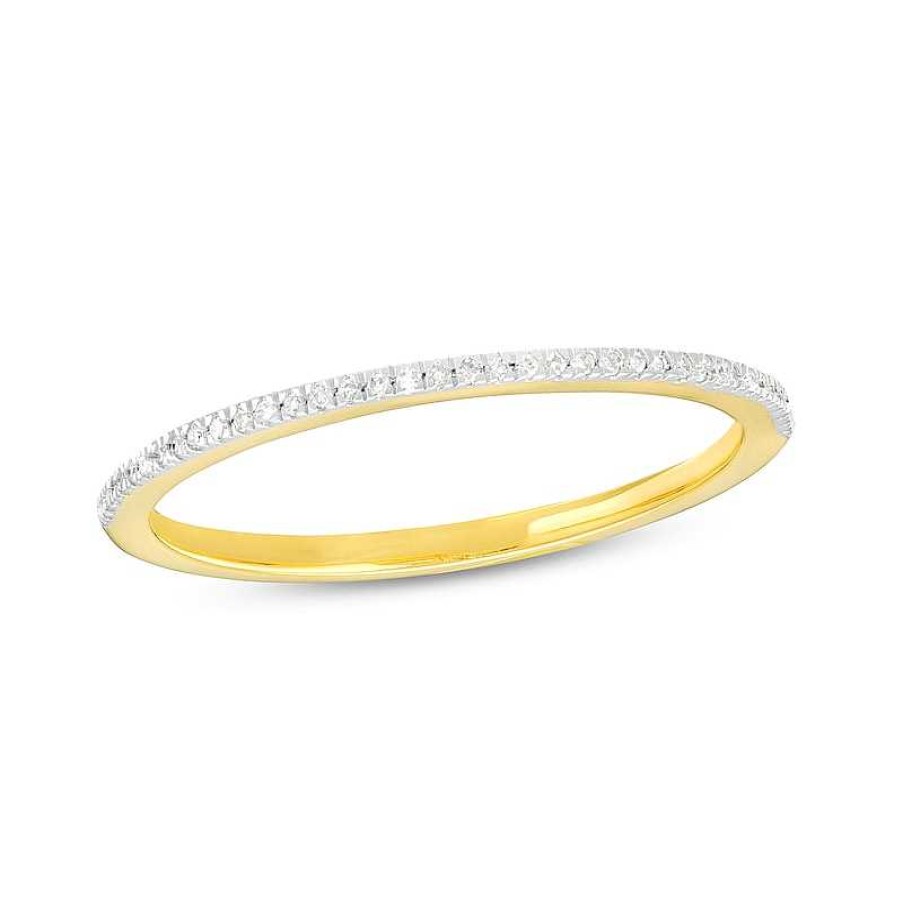 Banter 1/20 Ct. T.W. Diamond Dainty Ring In Sterling Silver With 14K Gold Plate Rings