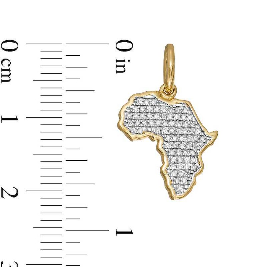 Banter 1/8 Ct. T.W. Diamond Pav Africa Necklace Charm In 10K Gold Charms