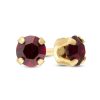 Banter 3Mm Dark Red Crystal Solitaire Stud Piercing Earrings In 14K Solid Gold Earrings