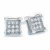 Banter 1/10 Ct. T.W. Diamond Bent Square Earrings In 10K White Gold Earrings