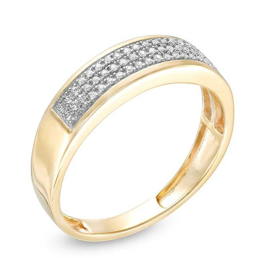 Banter 1/10 Ct. T.W. Diamond Triple Row Wedding Band In 10K Gold Rings