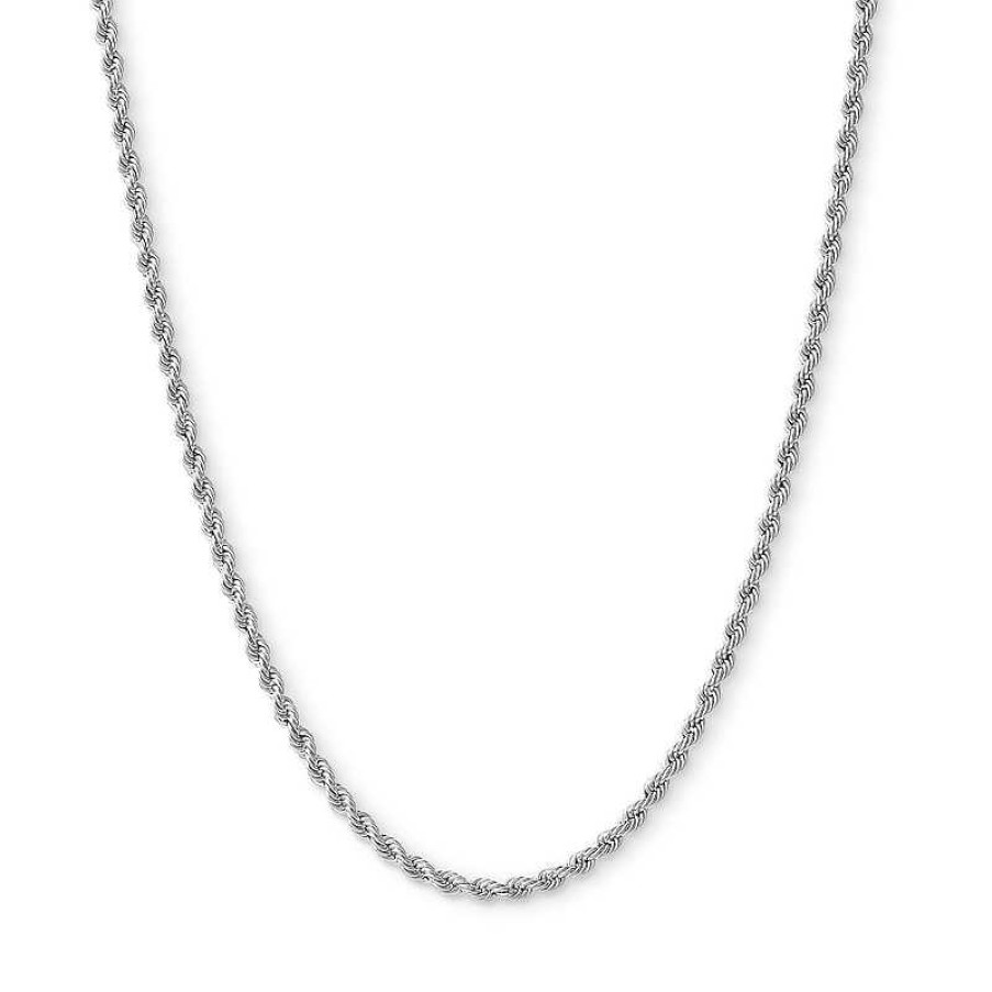 Banter 10K Hollow White Gold Rope Chain - 24" Necklaces