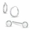 Banter 3Mm Ball And 10Mm Hoop Earrings Set In Sterling Silver Earrings