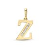 Banter Cubic Zirconia "Z" Initial Charm Pendant In 10K Solid Gold Charms