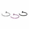 Banter Solid Stainless Steel Multi-Color Nose Ring Set - 22G Nose