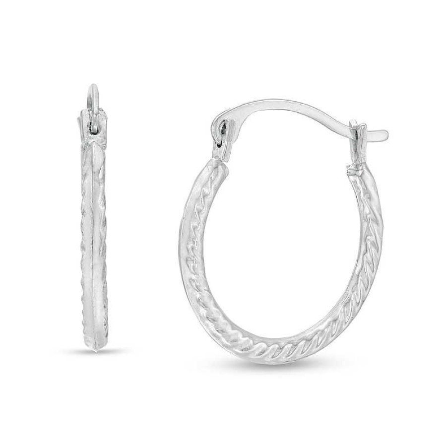 Banter 14.3Mm Twist Tube Hoop Earrings In 10K White Gold Earrings