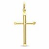 Banter Small Tube Cross Necklace Charm In 10K Gold Charms