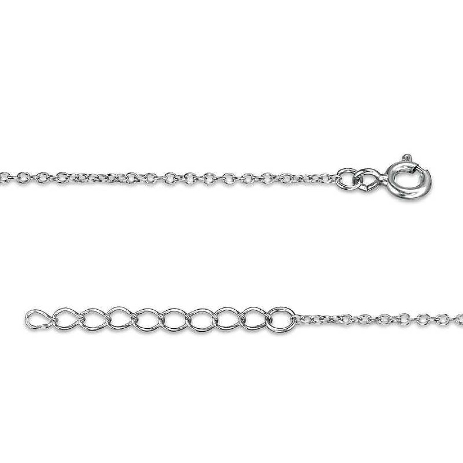 Banter Cubic Zirconia Sideways Cross With Bezel-Set Side Accent Anklet In Sterling Silver - 10" Ankle