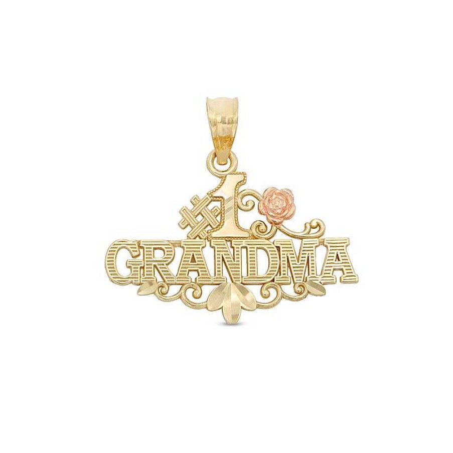 Banter #1 Grandma Two-Tone Necklace Charm In 10K Gold Charms