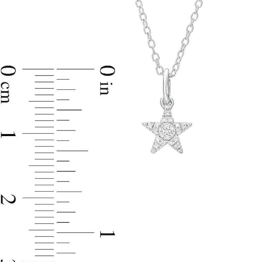 Banter 1/20 Ct. T.W. Diamond Star Necklace In Sterling Silver - 18" Necklaces