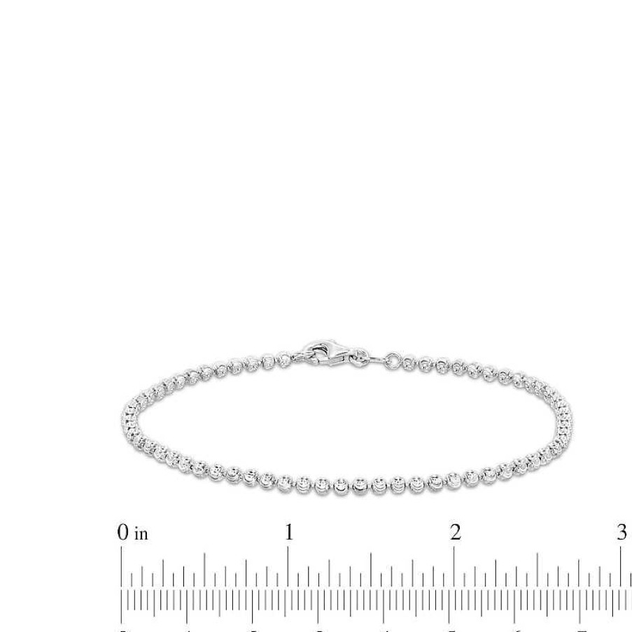 Banter Made In Italy Diamond-Cut Beaded Chain Bracelet In Solid Sterling Silver -7.50" Bracelets