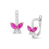 Banter Child'S Cubic Zirconia And Simulated Ruby Butterfly Earrings In Sterling Silver Earrings