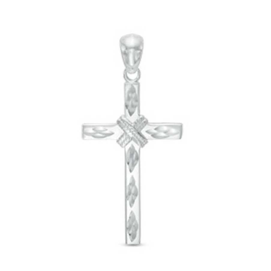 Banter Diamond-Cut "X" Rope Cross Charm In Sterling Silver Charms