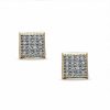 Banter 1/10 Ct. T.W. Diamond Square Stud Earrings In Sterling Silver And 14K Gold Plate Earrings