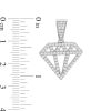 Banter Cubic Zirconia Cut-Out Diamond-Shaped Necklace Charm In Solid Sterling Silver Charms