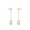 Banter Cubic Zirconia Bezel Pear Dangle Chain Earrings In 10K Solid Gold Earrings