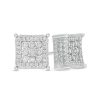 Banter Cubic Zirconia Square Cluster Frame Vintage-Style Stud Earrings In Solid Sterling Silver Earrings