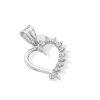 Banter 10K Solid White Gold Cz Half-Stone Heart Necklace Charm Charms