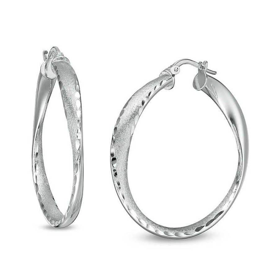 Banter Made In Italy 30Mm Diamond-Cut Twist Hoop Earrings In Sterling Silver Earrings