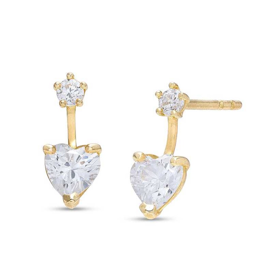 Banter Heart-Shaped And Round Cubic Zirconia Drop Earrings In 10K Gold Earrings