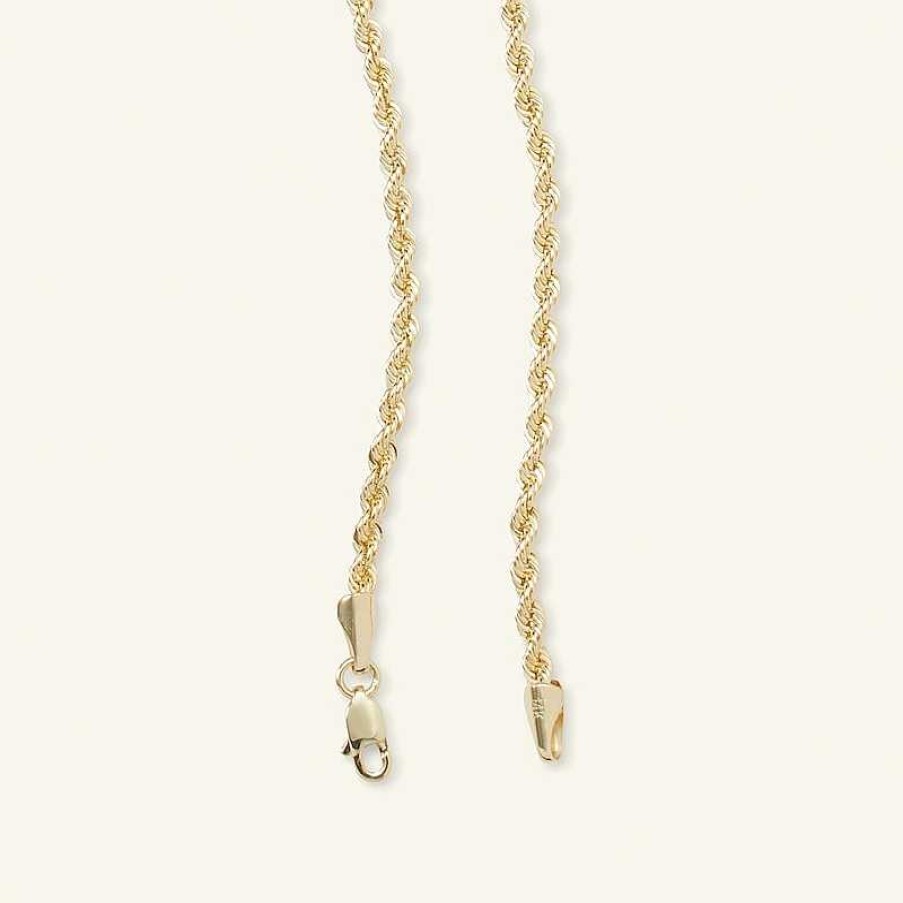 Banter 020 Gauge Rope Chain Necklace In 14K Hollow Gold - 26" Necklaces