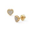 Banter Diamond Accent Heart Stud Earrings In Sterling Silver And 14K Gold Plate Earrings