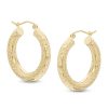 Banter 25Mm Diamond- Cut Hoop Earrings In 14K Tube Hollow Gold Earrings