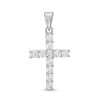 Banter Cubic Zirconia Cross Necklace Charm In Solid Sterling Silver Charms