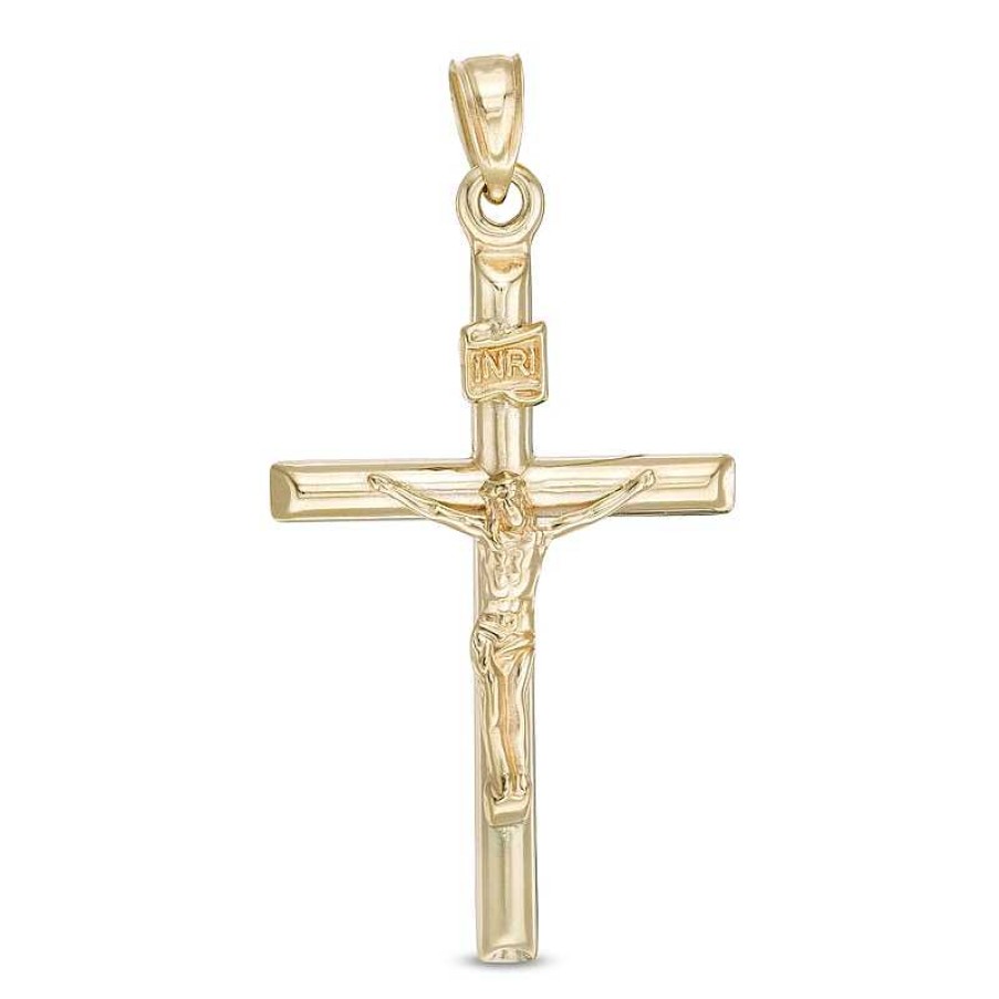 Banter Crucifix Cross Necklace Charm In 10K Stamp Hollow Gold Charms