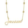 Banter Script Nameplate Saturn Chain Necklace In Sterling Silver With 14K Gold Plate - 18" Necklaces