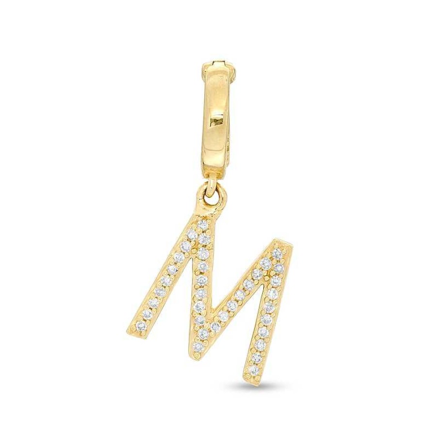 Banter Tilted 1/20 Ct. T.W. Diamond "M" Necklace Charm In 10K Gold Charms