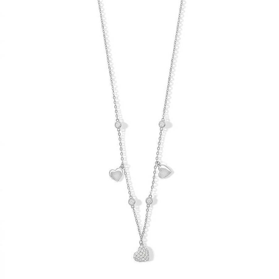 Banter Sterling Silver Cz Pav Heart Necklace Necklaces