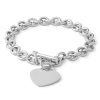 Banter Made In Italy Heart Toggle Bracelet In Hollow Sterling Silver - 8" Bracelets