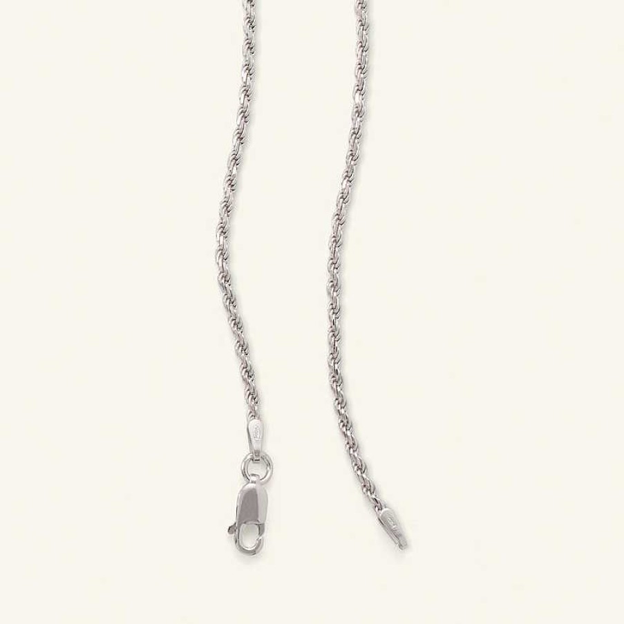 Banter Made In Italy 040 Gauge Diamond-Cut Rope Chain Necklace In Solid Sterling Silver - 20" Necklaces