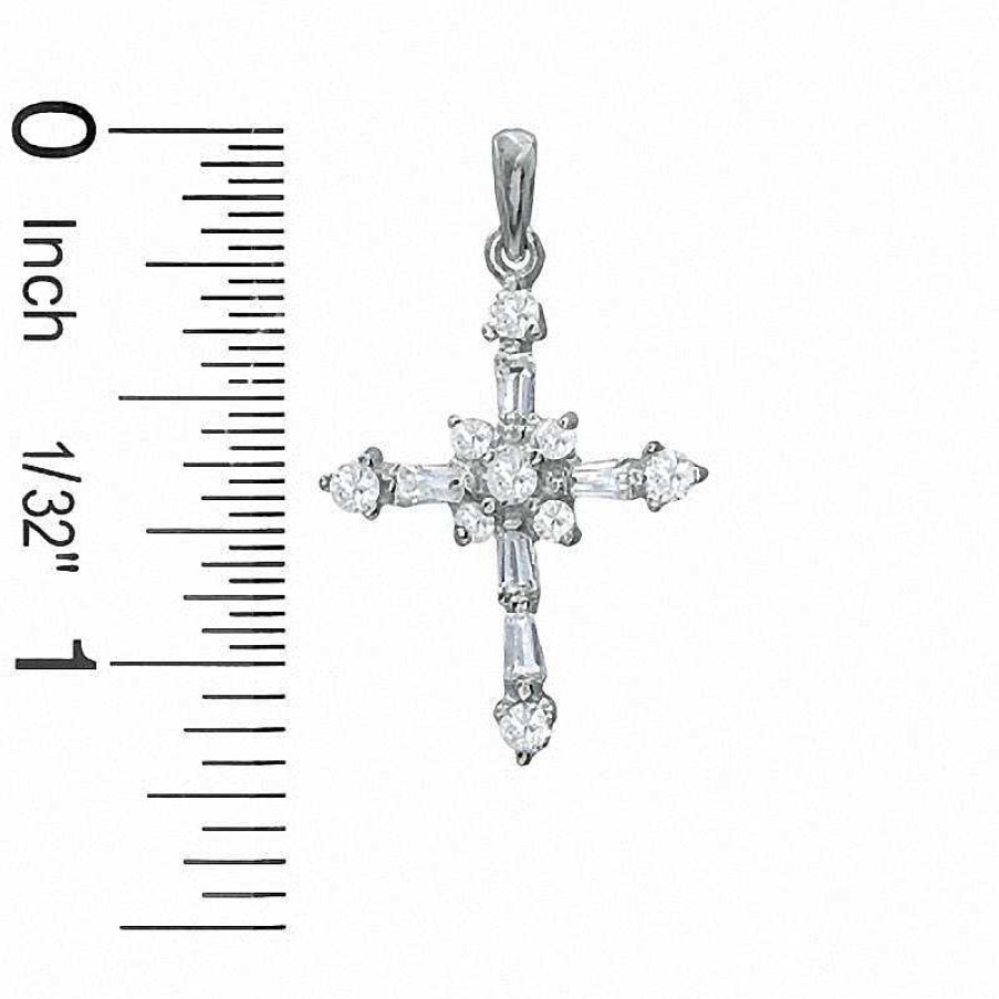 Banter Cubic Zirconia Cross Charm In Sterling Silver Charms