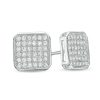 Banter Cubic Zirconia Square Composite Stud Earrings In Solid Sterling Silver Earrings