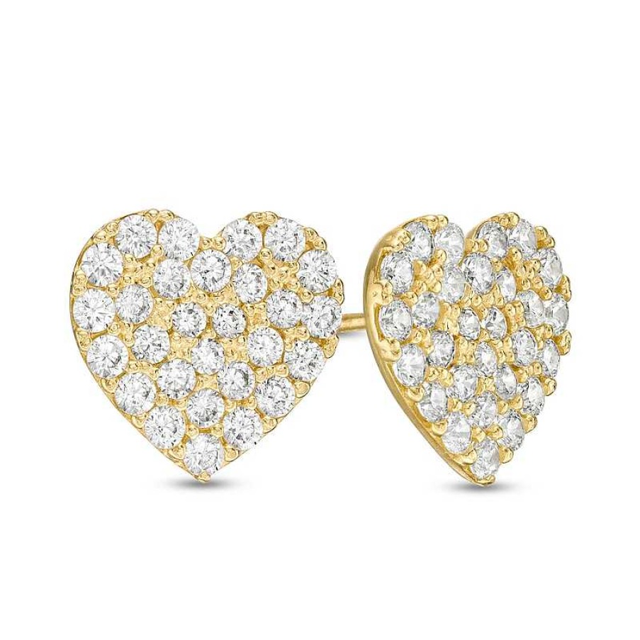 Banter Cubic Zirconia Heart Stud Earrings In 10K Gold Earrings