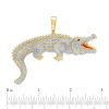 Banter 1/2 Ct. T.W. Diamond Alligator Necklace Charm In Sterling Silver With 14K Gold Plate Charms