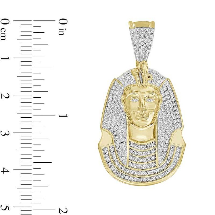 Banter 1/5 Ct. T.W. Diamond Pharaoh Necklace Charm In Sterling Silver With 14K Gold Plate Charms