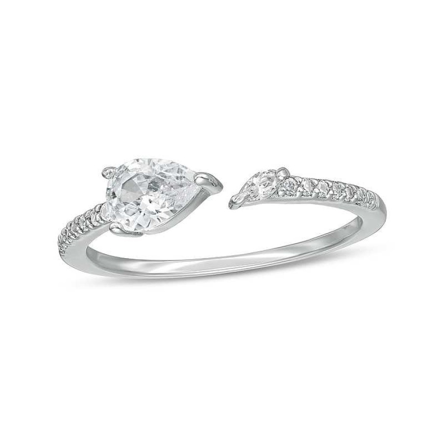 Banter Sterling Silver Cz Pear-Shaped, Marquise And Round Adjustable Midi/Toe Ring Rings