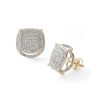 Banter 10K Solid 3/4 Ct. T.W. Diamond Square Studs Earrings