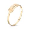 Banter Engravable Script Bar Ring In 10K Gold Rings