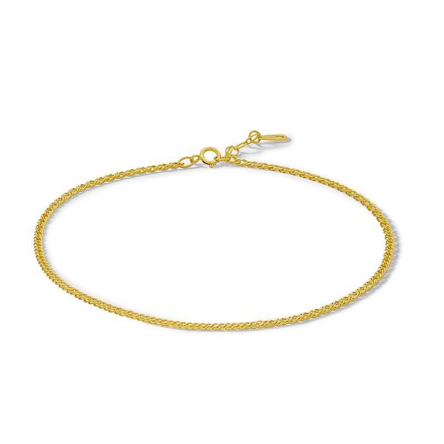 Banter 10K Hollow Gold Rambo Chain Anklet - 10" Bracelets