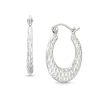 Banter Hollow Sterling Silver Textured Hoop Earrings Earrings