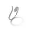 Banter Made In Italy Cubic Zirconia Snake Bypass Wrap Ring In Sterling Silver - Size 7 Rings