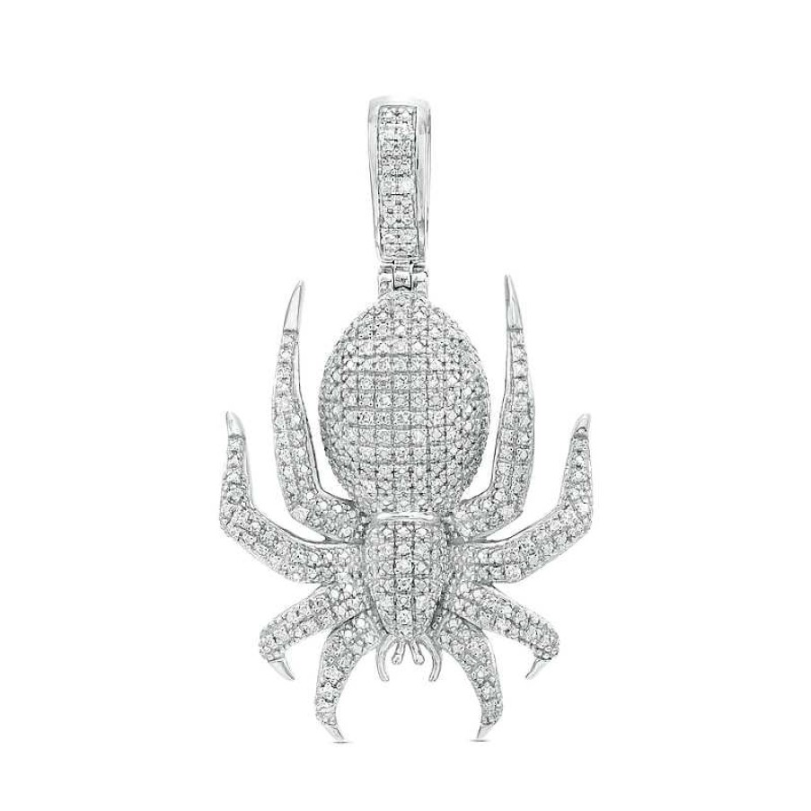 Banter 1/4 Ct. T.W. Diamond Pav Spider Necklace Charm In Sterling Silver Charms